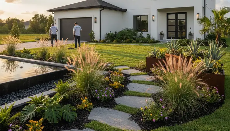 Miami FL landscaping service for residential and commercial outdoor maintenance and design