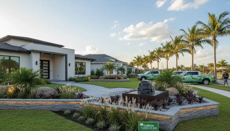 Landscaping team serving Miami, FL with professional lawn and garden maintenance services